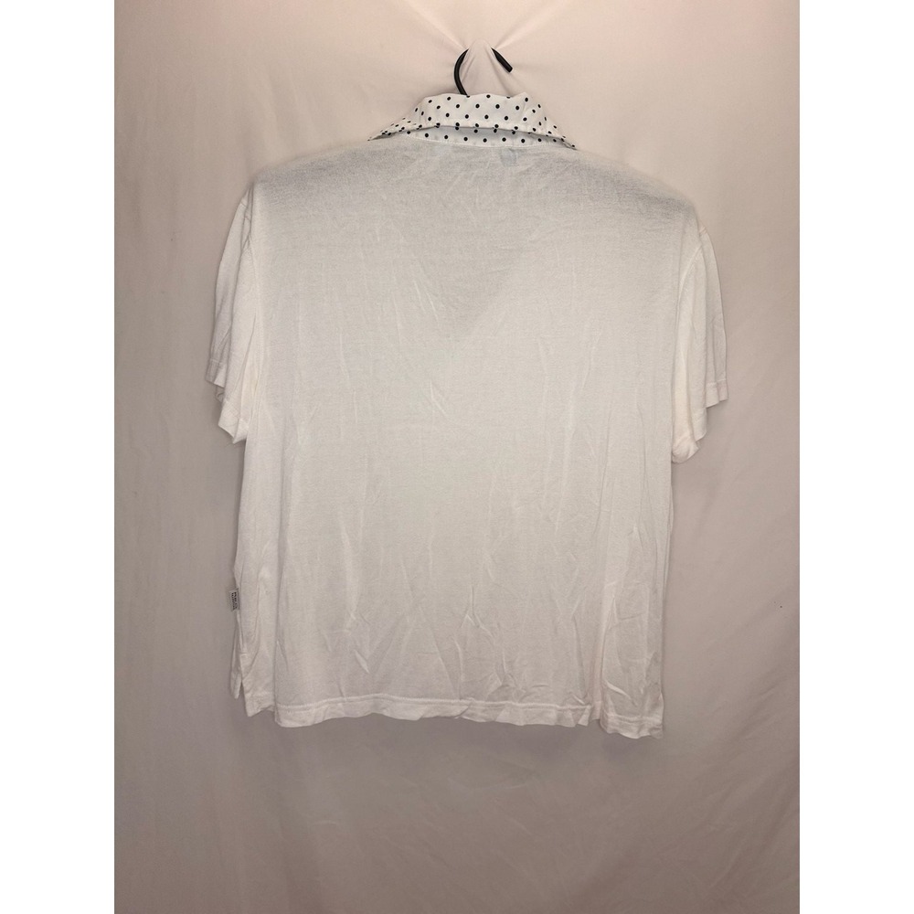 R.E.D. Valentino - Polka Dot Contrast Collar Top - White - M - Womens - Picture 3 of 6